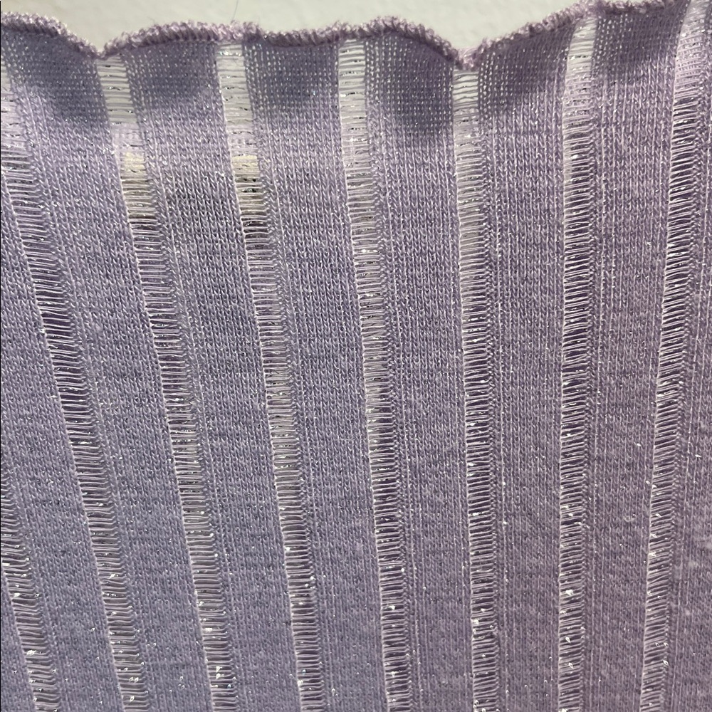 Anthropologie Pilcro Women's Light Purple silver metallic Knit Top XS - Picture 6 of 13